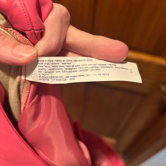 Eloquii Women's Faux Leather Wide Leg Pants in Pink Size 28 NWT - Picture 6 of 6